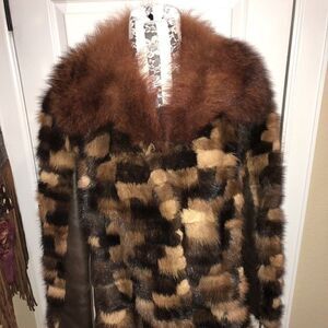 ‎Unique Multi-Colored Spotted Mink Coat